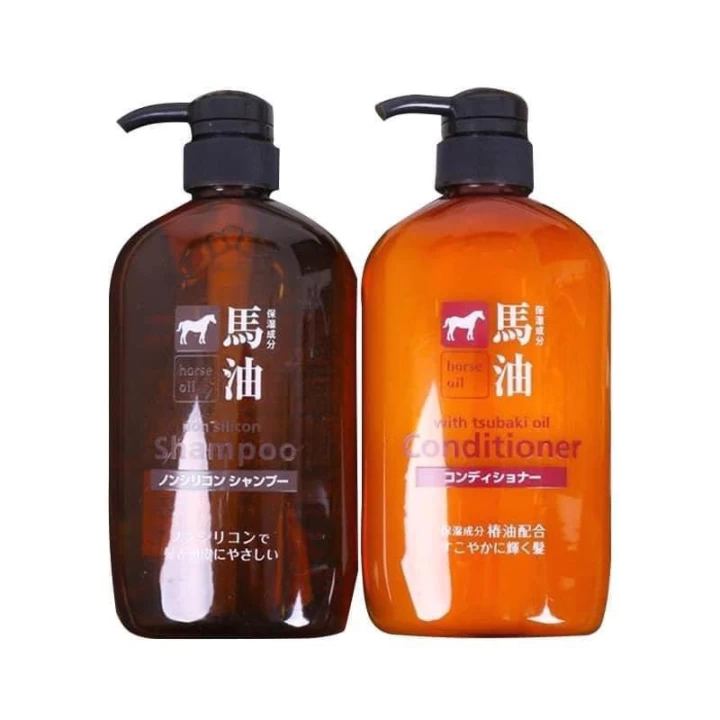 Cặp Dầu Gội Mỡ Ngựa Kumano Nhật Bản 600ML