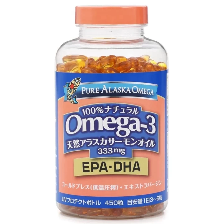 Dầu cá hồi Omega 3 Pure Alaska Omega 333mg EPA DHA Nhật Bản 450 viên