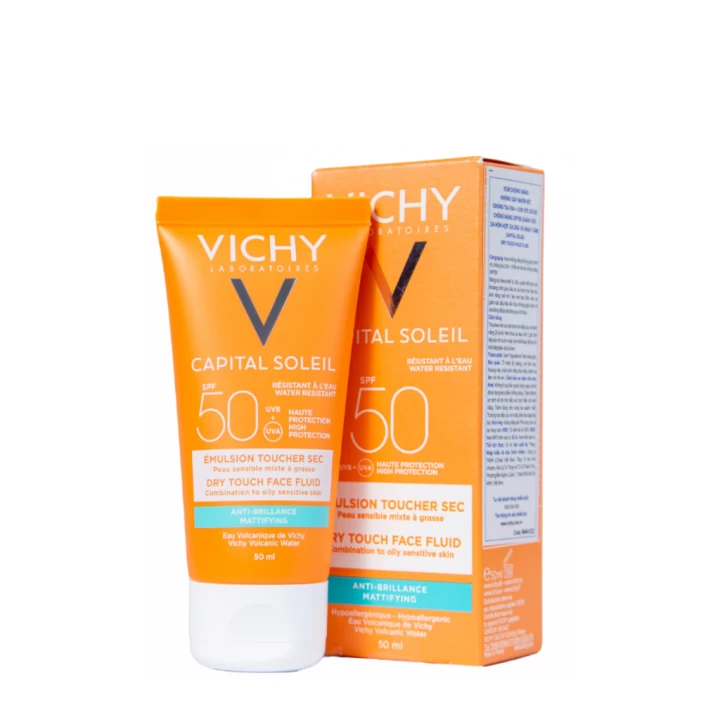 Kem Chống Nắng Thoáng Nhẹ Không Bóng Dầu Vichy SPF50+ Hàng Pháp Tuýp 50ML