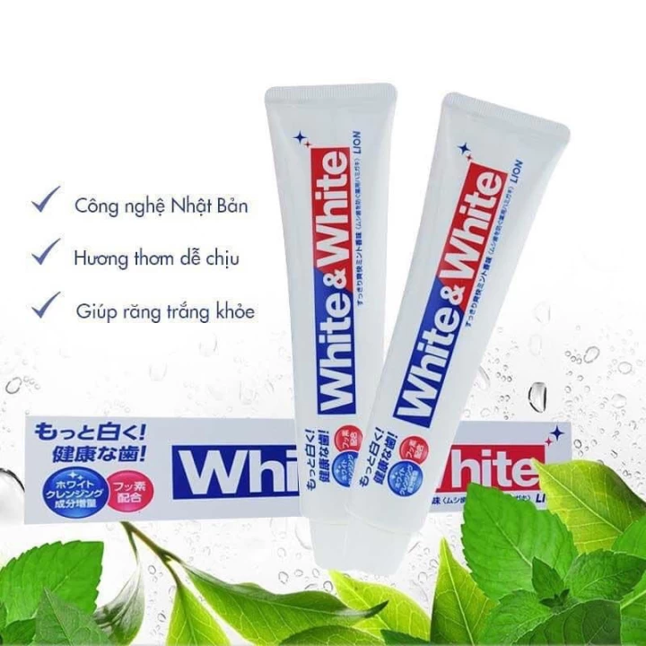 Kem Đánh Răng White and White Lion Nhật Bản 150G