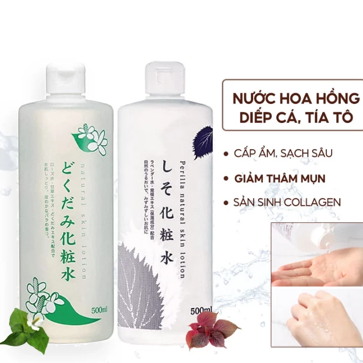 Nước Hoa Hồng Trị Mụn Diếp Cá, Tía Tô Dokudami Nhật Bản 500ML