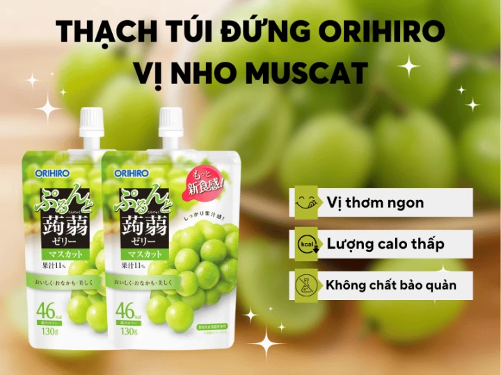 Thạch Trái Cây Orihiro Nhật Bản Dạng Túi Đứng 130G