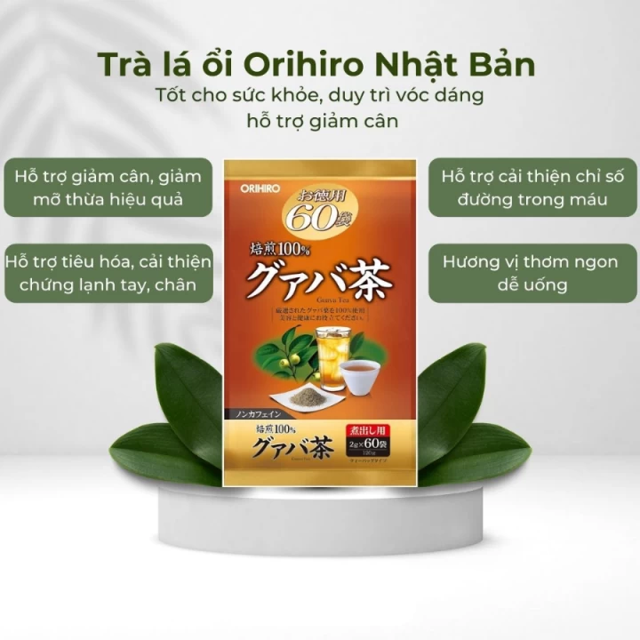 Trà Ổi Hỗ Trợ Giảm Cân Orihiro Nhật Bản Gói 60 Túi