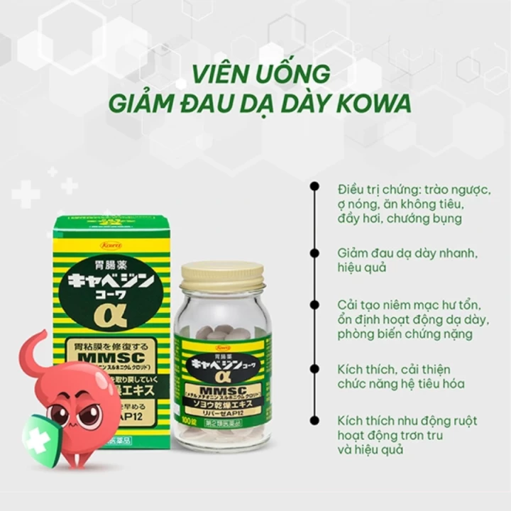 Viên uống  Dạ Dày Kowa Mmsc Nhật Bản Lọ 300 Viên