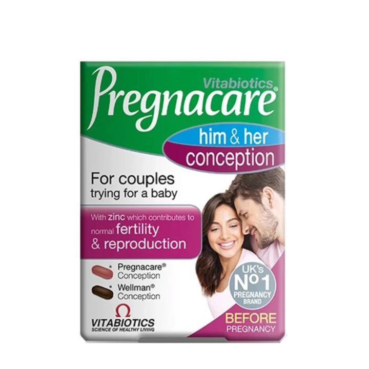 Viên Uống Giúp Tăng Khả Năng Thụ Thai Pregnacare Him & Her Conception Hàng Anh Hộp 60 Viên