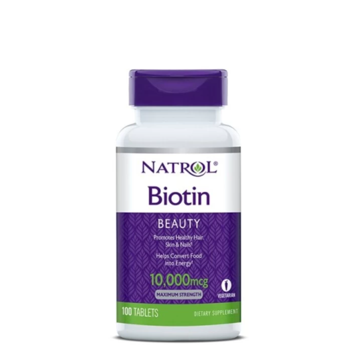 Viên Uống Mọc Tóc Natrol Biotin 10000mcg Hàng Mỹ Hộp 100 Viên