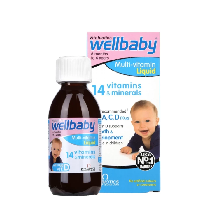 Vitamin Tổng Hợp Cho Bé Từ 6 Tháng Đến 4 Tuổi Wellbaby Hàng Anh Hộp 150ML