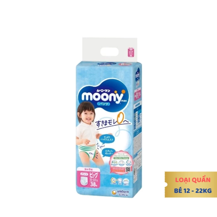 Bỉm Moony Xanh Tiêu Chuẩn Nội Địa Nhật Bản Fullsize