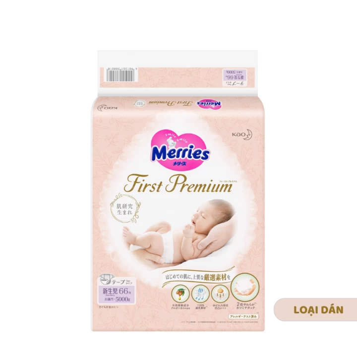 Bỉm Merries First Premium Nội Địa Nhật Bản Fullsize