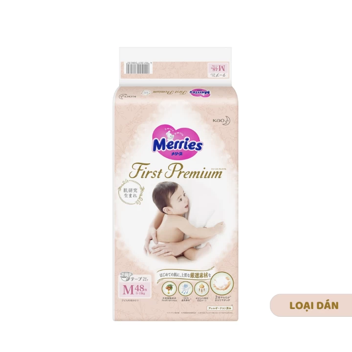 Bỉm Merries First Premium Nội Địa Nhật Bản Fullsize