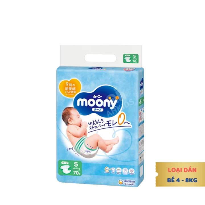 Bỉm Moony Xanh Tiêu Chuẩn Nội Địa Nhật Bản Fullsize