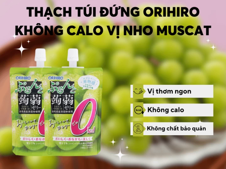 Thạch Trái Cây Orihiro Nhật Bản Dạng Túi Đứng 130G