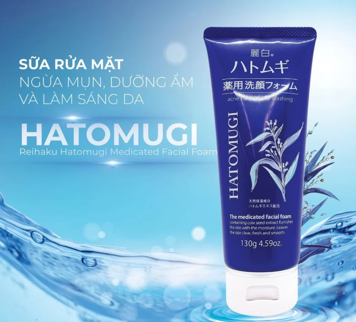 Sữa Rửa Mặt Ngừa Mụn, Sáng Da Hatomugi Nhật Bản