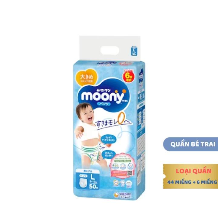 Bỉm Moony Xanh Cộng Miếng Nội Địa Nhật Bản Fullsize