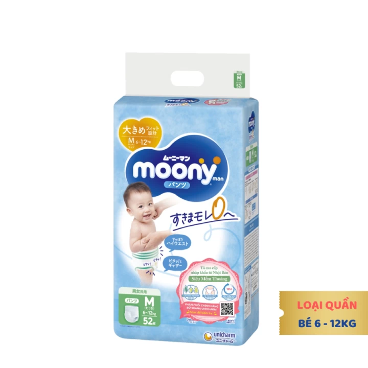 Bỉm Moony Xanh Tiêu Chuẩn Nội Địa Nhật Bản Fullsize