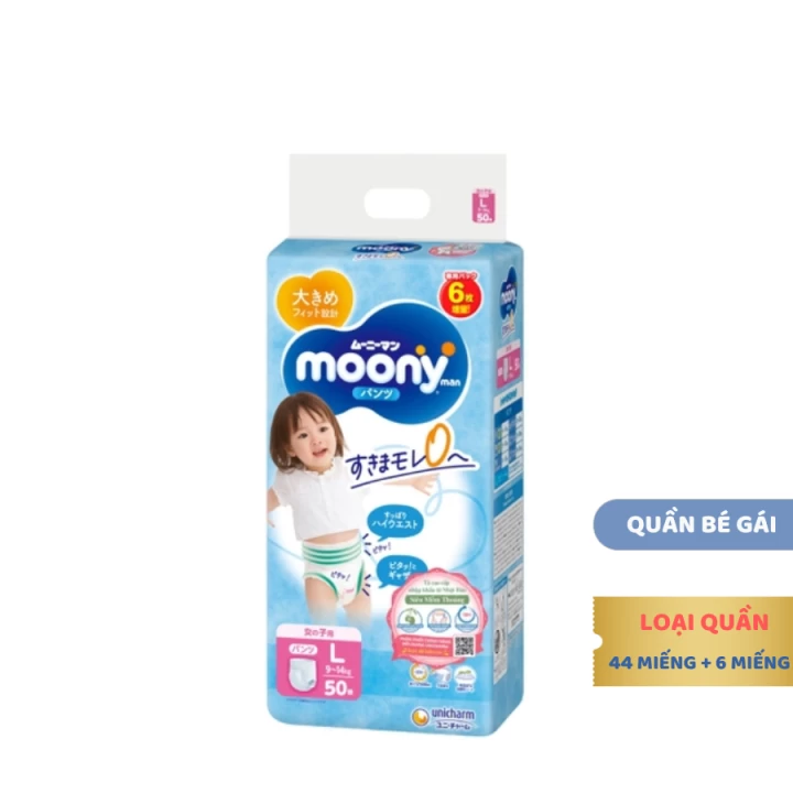 Bỉm Moony Xanh Cộng Miếng Nội Địa Nhật Bản Fullsize