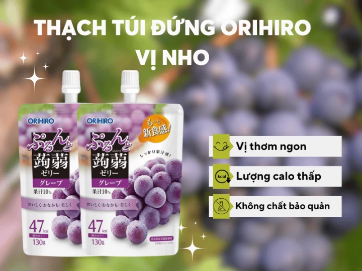 Thạch Trái Cây Orihiro Nhật Bản Dạng Túi Đứng 130G