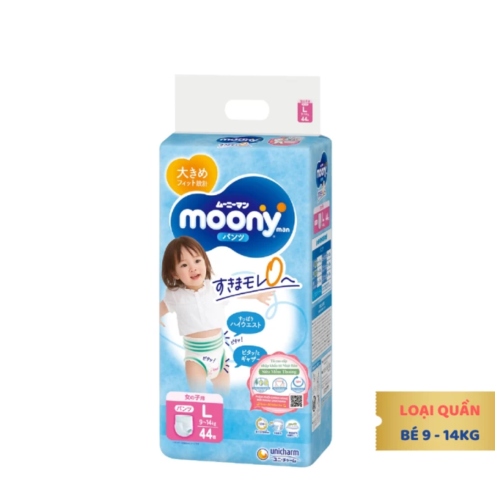 Bỉm Moony Xanh Tiêu Chuẩn Nội Địa Nhật Bản Fullsize