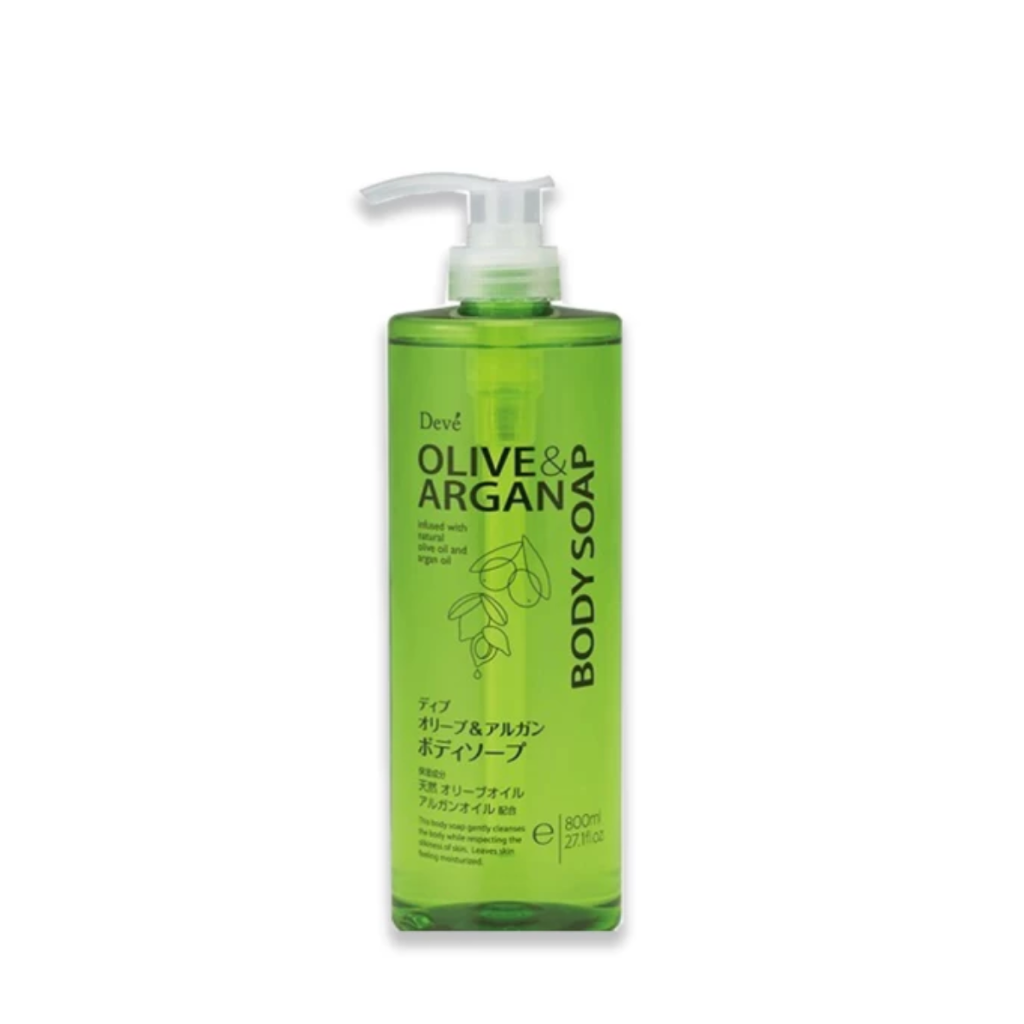 Sữa Tắm Kumano Deve Chiết Xuất Dầu Olive & Argan 800ML Nhật Bản