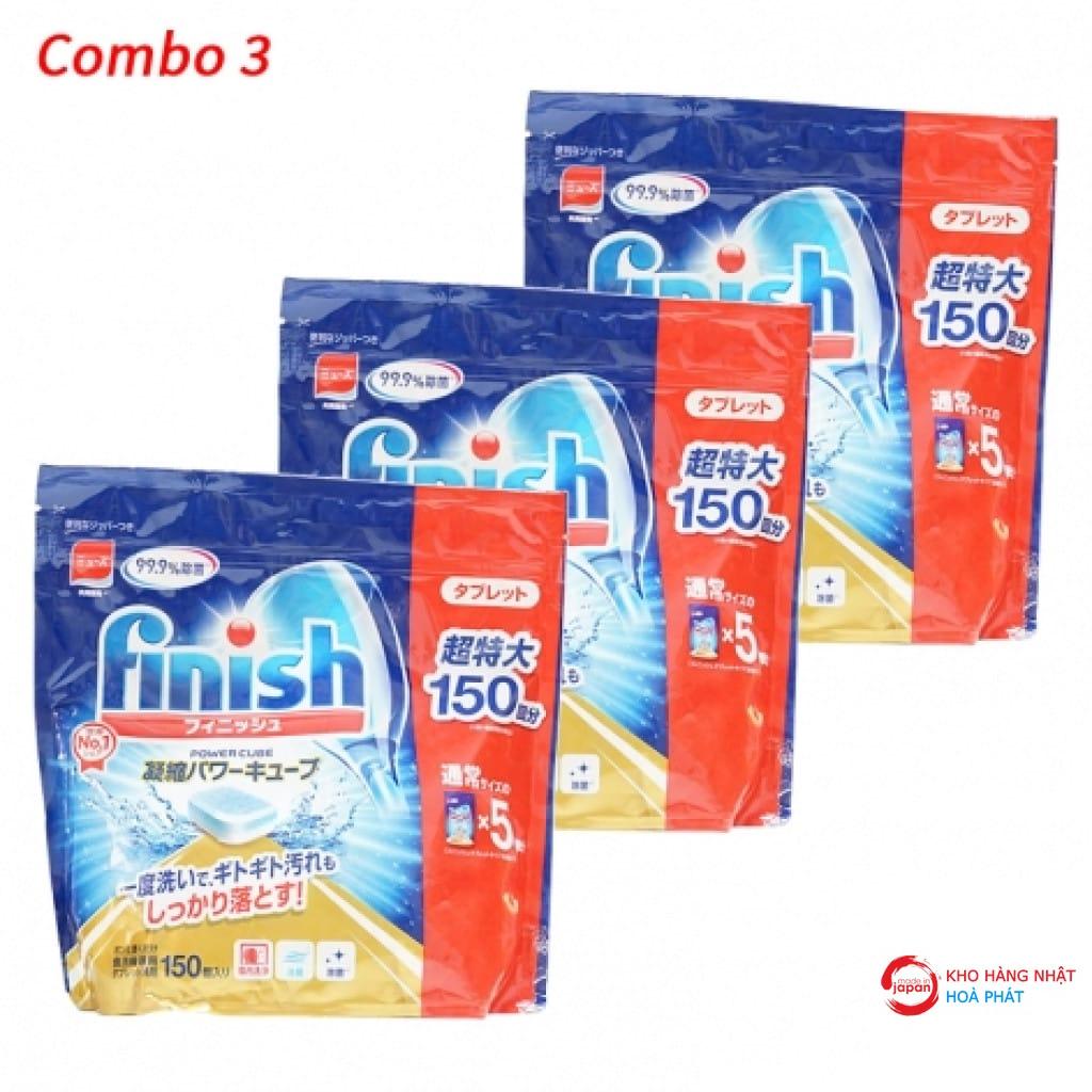 Combo 3 túi Viên rửa bát Finish (150 viên x 3) Nhật Bản rẻ nhất