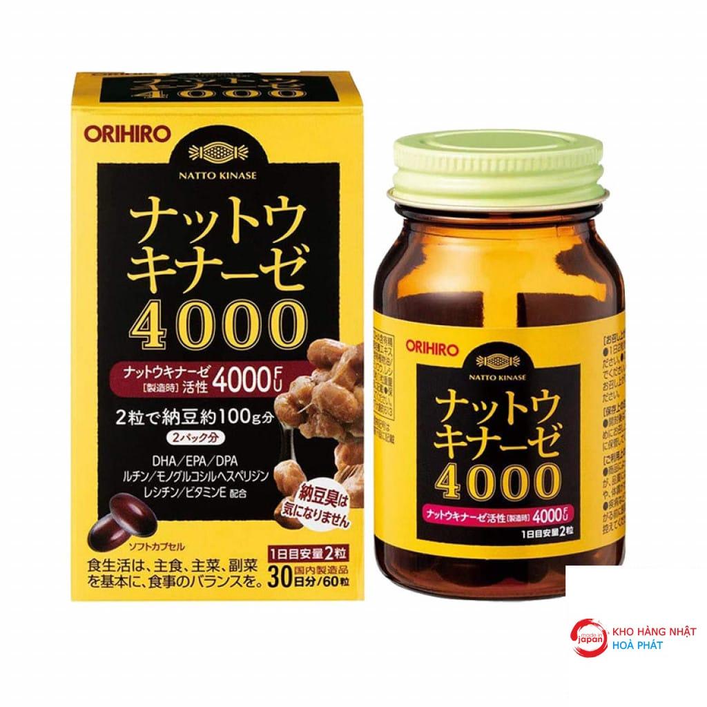 Viên uống Chống đột quỵ Natto Orihiro 4000FU Nhật Bản