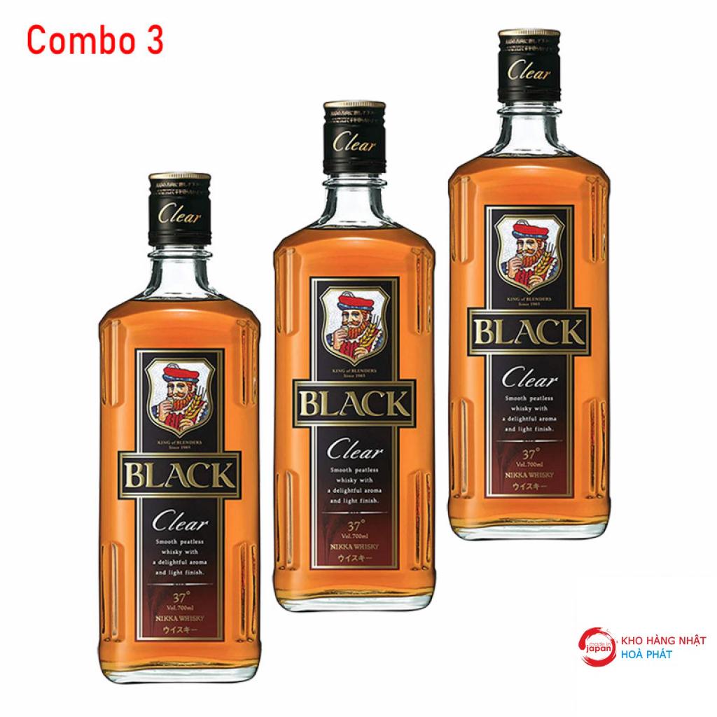 Combo 3 chai Rượu Whisky Black Clear (700ml x 3) rẻ nhất