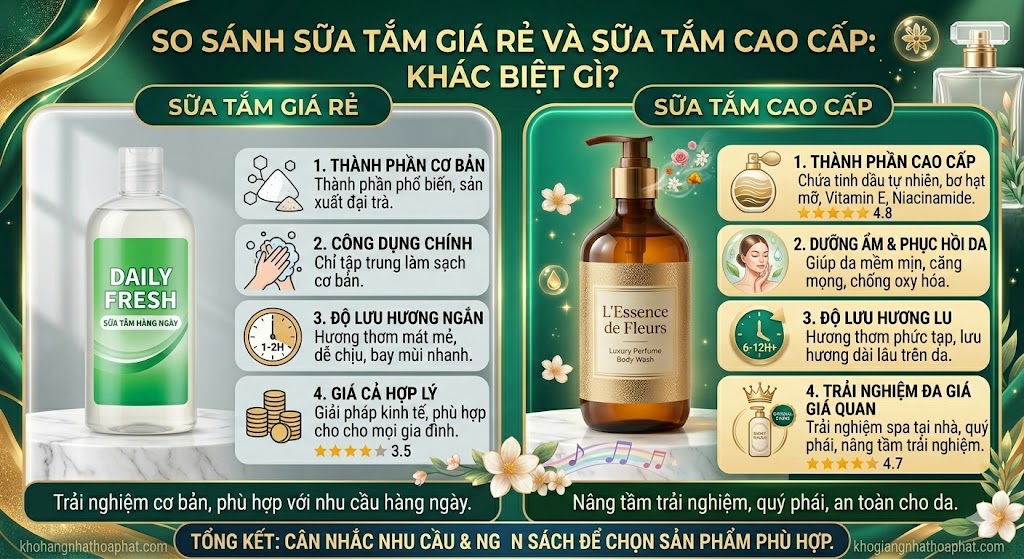 So Sánh Sữa Tắm Giá Rẻ Và Sữa Tắm Cao Cấp: Khác Biệt Gì? So Sánh Sữa Tắm Giá Rẻ Và Sữa Tắm Cao Cấp: Khác Biệt Gì?