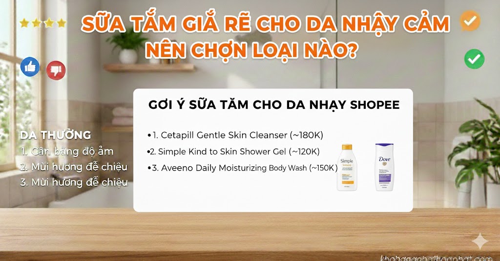 Sữa Tắm Giá Rẻ Cho Da Nhạy Cảm Nên Chọn Loại Nào? Sữa Tắm Giá Rẻ Cho Da Nhạy Cảm Nên Chọn Loại Nào?