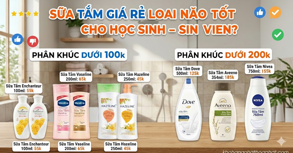 Sữa Tắm Giá Rẻ Loại Nào Tốt Cho Học Sinh – Sinh Viên? Sữa Tắm Giá Rẻ Loại Nào Tốt Cho Học Sinh – Sinh Viên?