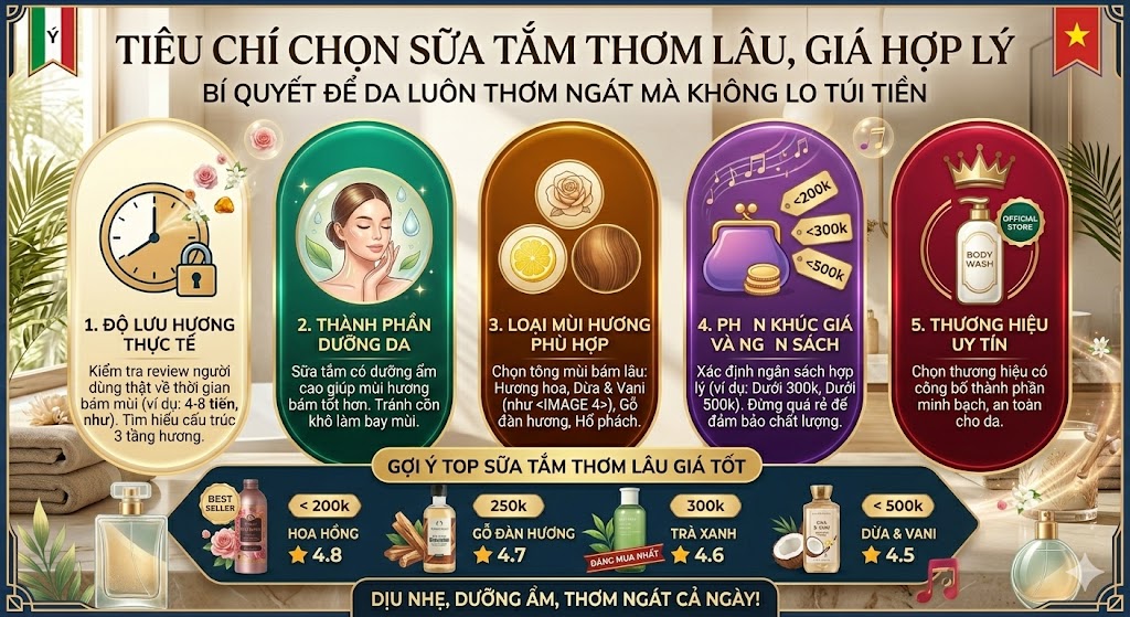 Tiêu Chí Chọn Sữa Tắm Thơm Lâu Giá Hợp Lý Tiêu Chí Chọn Sữa Tắm Thơm Lâu Giá Hợp Lý
