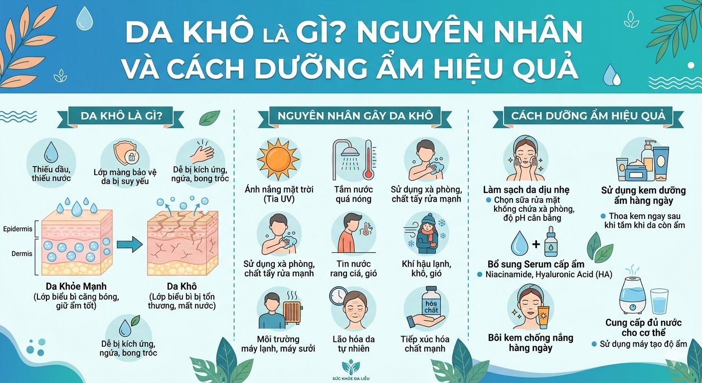 Da Khô Là Gì? Nguyên Nhân Và Cách Dưỡng Ẩm Hiệu Quả Da Khô Là Gì? Nguyên Nhân Và Cách Dưỡng Ẩm Hiệu Quả