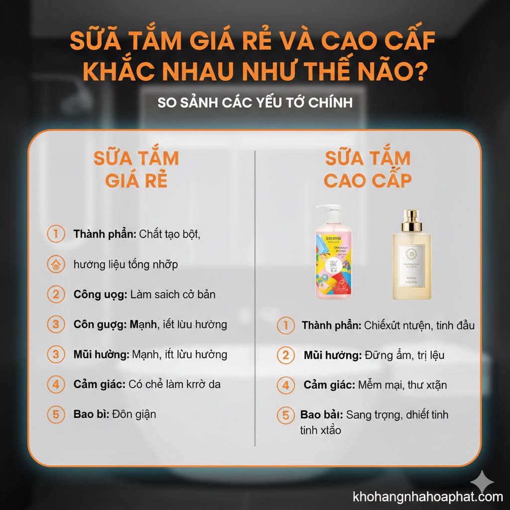 Sữa Tắm Giá Rẻ Và Cao Cấp Khác Nhau Như Thế Nào?