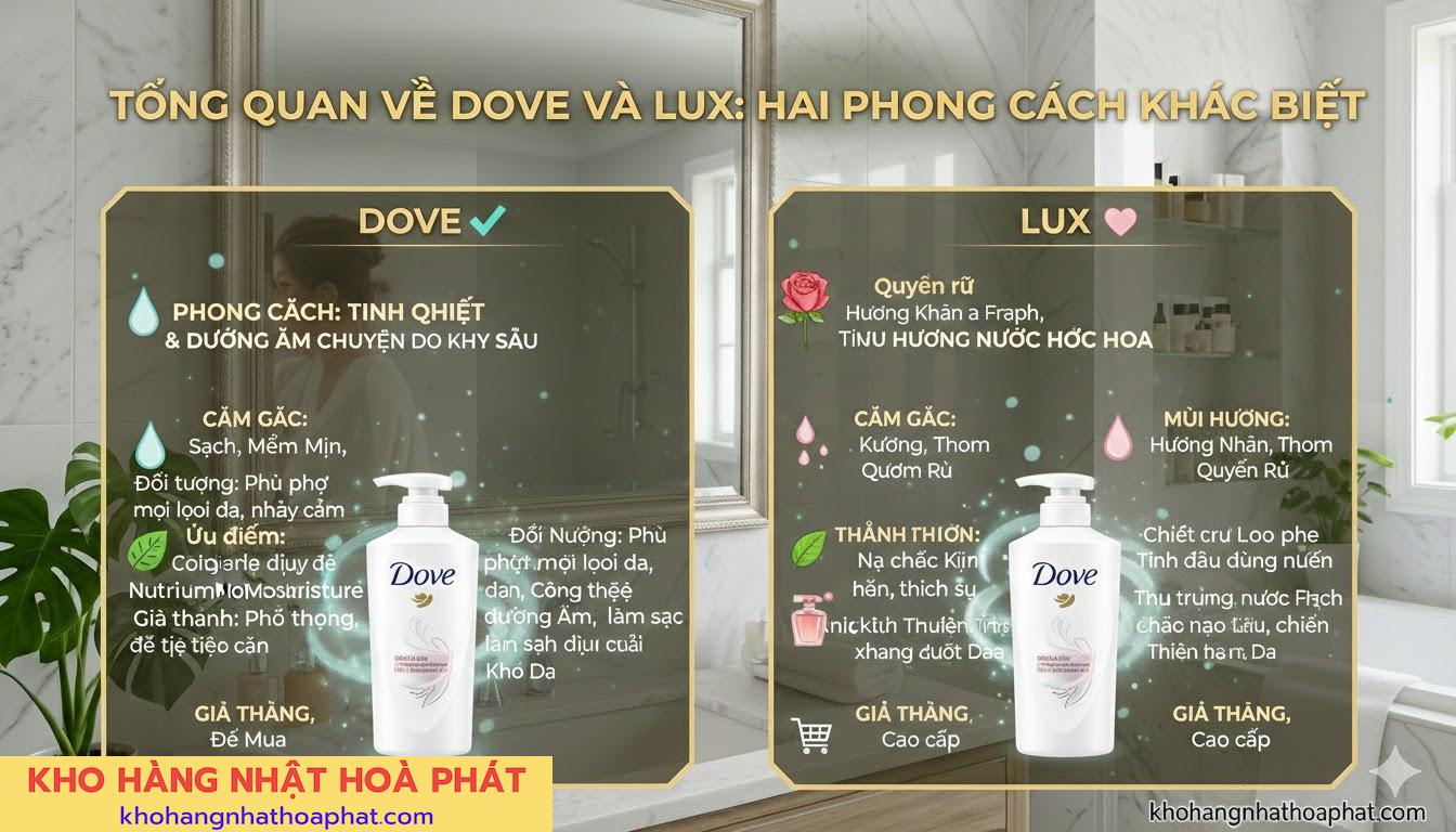 Tổng quan về Dove và Lux: Hai phong cách khác biệt